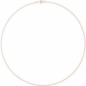 10K Yellow Or White Or Rose Gold 1 Mm Spring Ring Polished Cable Chain