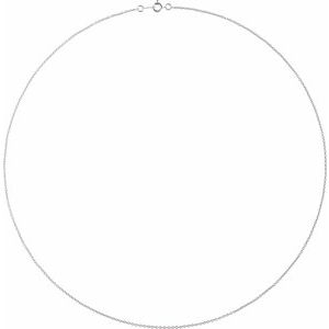 10K Yellow Or White Or Rose Gold 1 Mm Spring Ring Polished Cable Chain