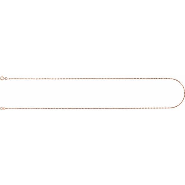 18K White Or Rose Gold 1 Mm Spring Ring Polished Cable Chain