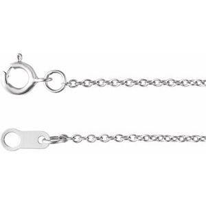 10K Yellow Or White Or Rose Gold 1 Mm Spring Ring Polished Cable Chain