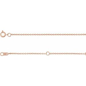 10K Yellow Or White Or Rose Gold 1 Mm 6.5-7.5 In Spring Ring Polished Cable Chain