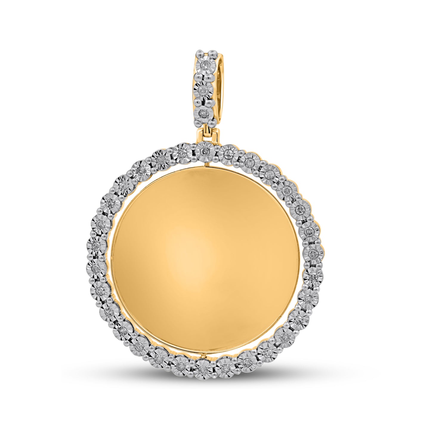 10K Yellow Gold 0.31-0.33 Cttw Diamond Memory Pendant With Plate