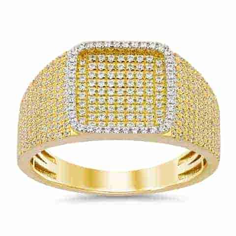 10K Two Tone Gold 0.89 Cttw Diamond Mens Ring