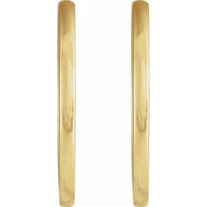 14K Yellow Or White Gold Or Platinum Pair Hinged Polished Hoop Earrings, Length 20 Mm, Thickness 1.65 Mm