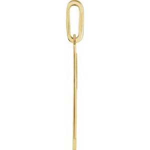 14K Yellow Gold 28 X 16 Mm Polished Engravable Dog Tag Pendant