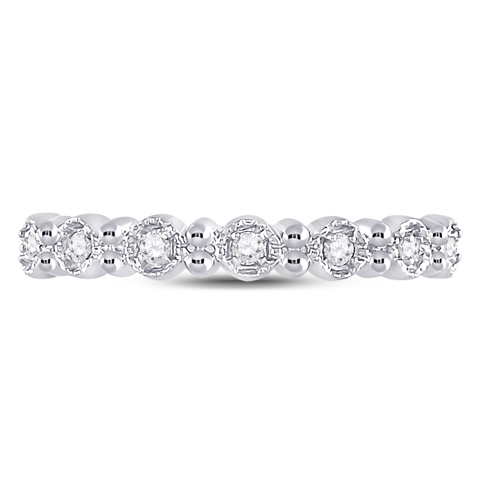 10K Yellow Or White Or Rose Gold Womens Round Diamond Stackable Band Ring , Womens Size: 5-10