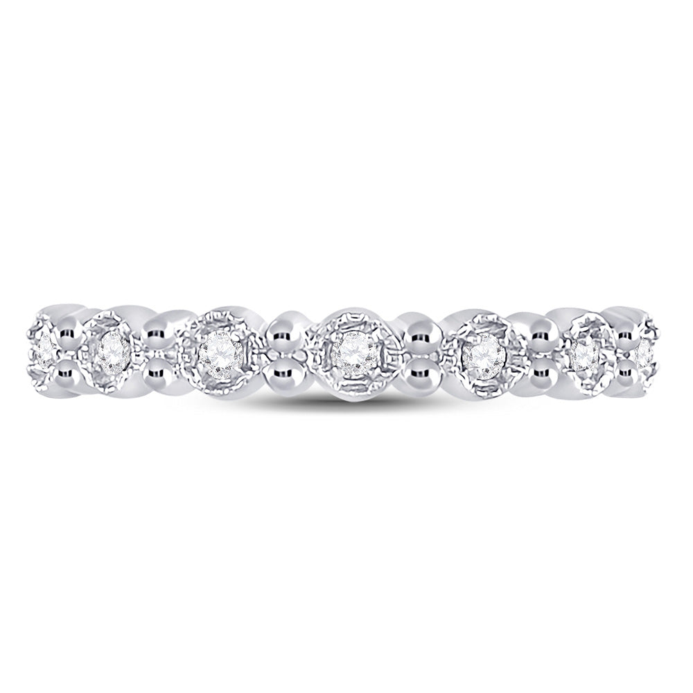 10K Yellow Or White Or Rose Gold Womens Round Diamond Stackable Band Ring , Womens Size: 5-10