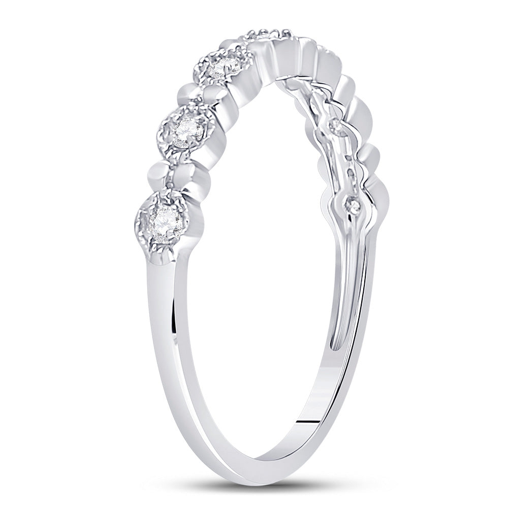 10K Yellow Or White Or Rose Gold Womens Round Diamond Stackable Band Ring , Womens Size: 5-10