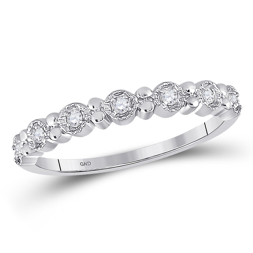 10K Yellow Or White Or Rose Gold Womens Round Diamond Stackable Band Ring , Womens Size: 5-10