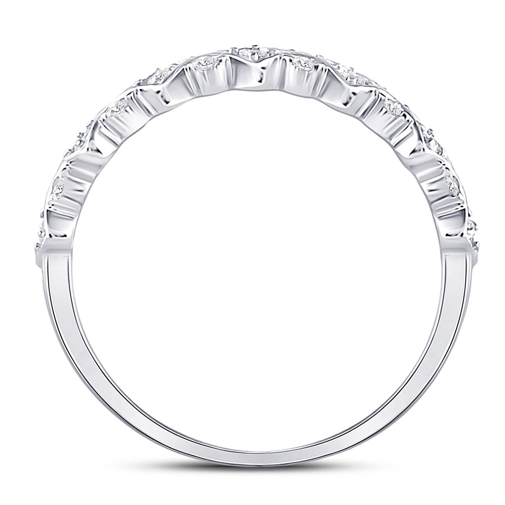 10K Yellow Or White Or Rose Gold Womens Round Diamond Stackable Band Ring , Womens Size: 5-10