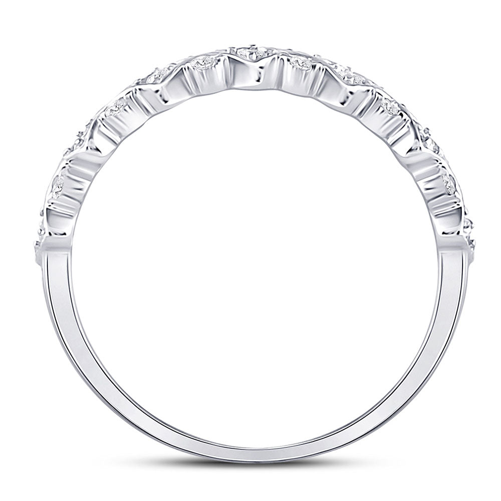 10K Yellow Or White Or Rose Gold Womens Round Diamond Stackable Band Ring , Womens Size: 5-10