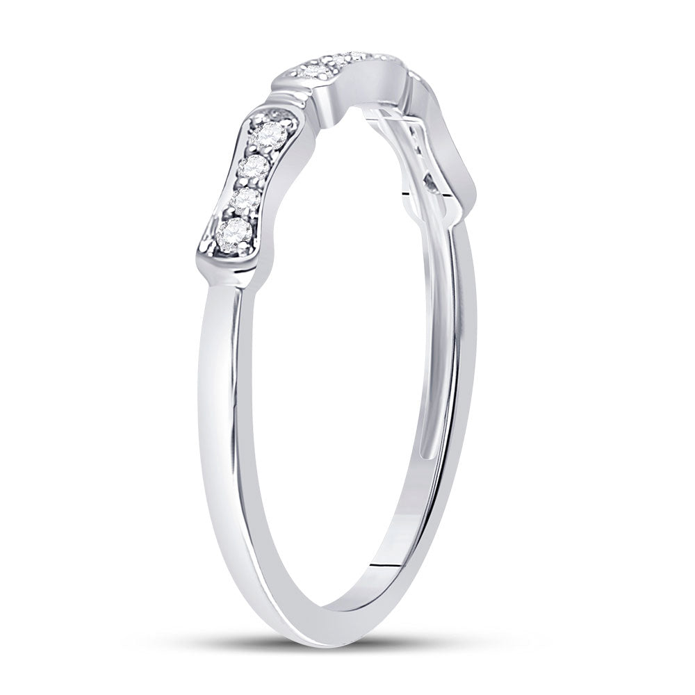 10K White Or Rose Gold Womens Round Diamond Stackable Band Ring , Womens Size: 5-10