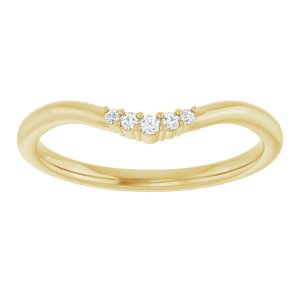 14K Yellow Gold Round 6.5 Mm Si2-Si3, G-H :: 0.04 Ctw Polished .04 Ctw Natural Diamond Matching Band Size 7