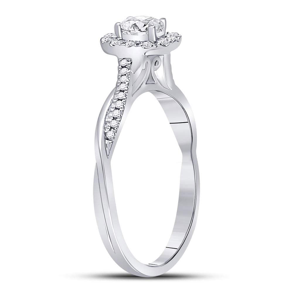 14K White Gold Oval Diamond Solitaire Bridal Wedding Engagement Ring 1/3 Cttw, Womens Size: 5-10