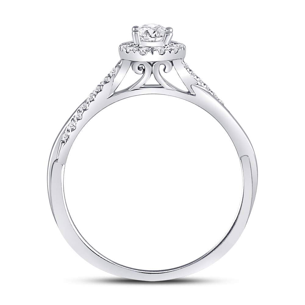 14K White Gold Oval Diamond Solitaire Bridal Wedding Engagement Ring 1/3 Cttw, Womens Size: 5-10