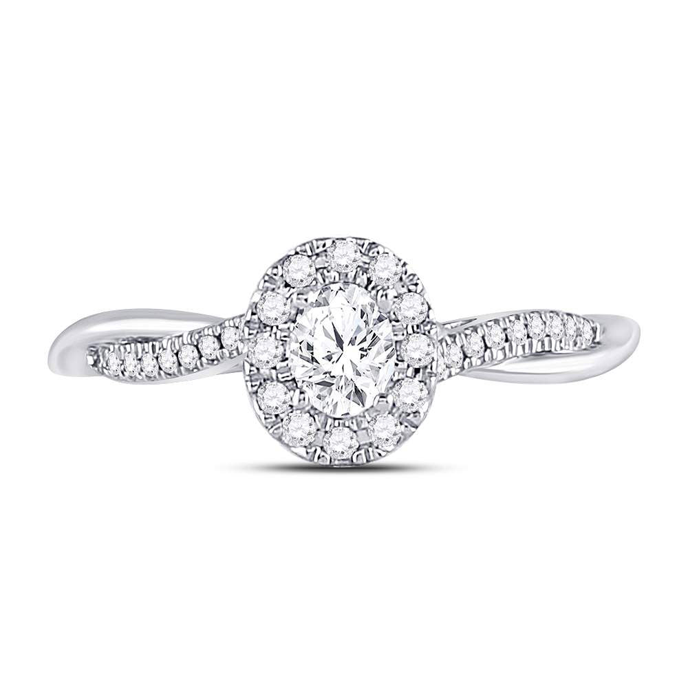 14K White Gold Oval Diamond Solitaire Bridal Wedding Engagement Ring 1/3 Cttw, Womens Size: 5-10