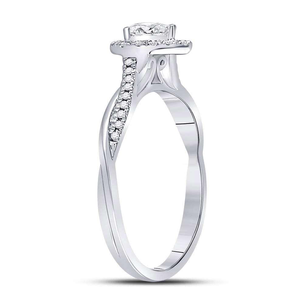 14K White Gold Pear Diamond Solitaire Bridal Wedding Engagement Ring 1/3 Cttw, Womens Size: 5-10