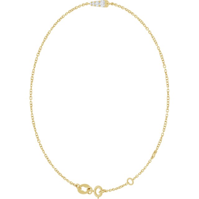 14K Yellow Or White Gold 4-Stone 2.5Mm I1, G-H Polished / 1/10 Ctw Natural Diamond Graduated Bracelet