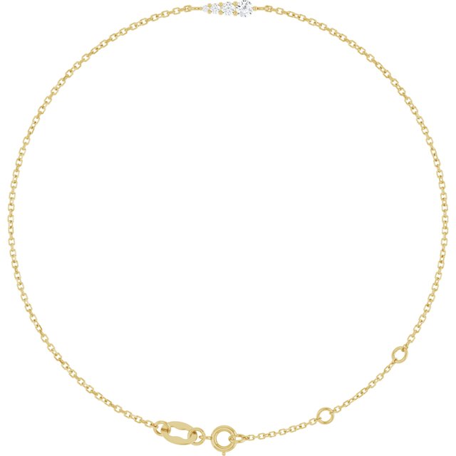 14K Yellow Or White Gold 4-Stone 2.5Mm I1, G-H Polished / 1/10 Ctw Natural Diamond Graduated Bracelet