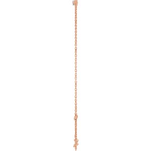 14K Rose Gold 4-Stone 2.5Mm I1, G-H Polished 1/10 Ctw Natural Diamond Graduated Bracelet