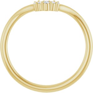14K Yellow Gold Marquise 10 X 5 Mm Si2-Si3, G-H :: 0.04 Ctw Polished .04 Ctw Natural Diamond Matching Band Size 7