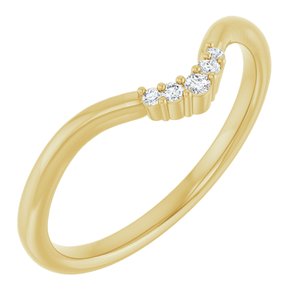 14K Yellow Gold Marquise 10 X 5 Mm Si2-Si3, G-H :: 0.04 Ctw Polished .04 Ctw Natural Diamond Matching Band Size 7