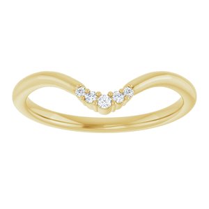 14K Yellow Gold Marquise 10 X 5 Mm Si2-Si3, G-H :: 0.04 Ctw Polished .04 Ctw Natural Diamond Matching Band Size 7