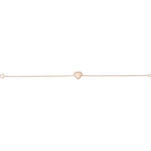 14K Rose Gold Heart Chain Bracelet, Length: 7 In