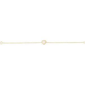 14K Yellow Gold Heart Chain Bracelet, Length: 7 In