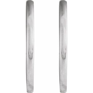 14K Yellow Or White Gold Or Platinum Pair Hinged Polished Hoop Earrings, Length 20 Mm, Thickness 1.65 Mm