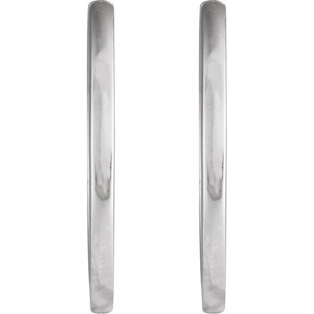 Sterling Silver 20 Mm 1.65 Mm Pair Hinged Polished Hinged Hoop Earrings
