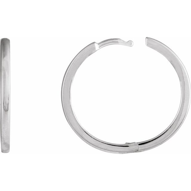 Sterling Silver 20 Mm 1.65 Mm Each Hinged Polished Hinged Hoop Earring