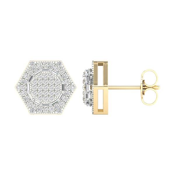 10K Yellow Gold 0.50 Cttw Diamond Baguette Earring