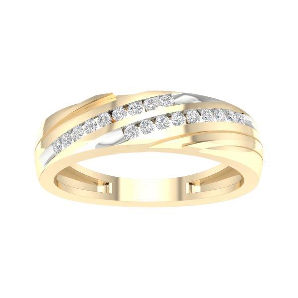 10K Yellow Gold 0.25 Cttw Diamond Mens Band