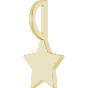14K Yellow Gold 17.4 X 10.2 Mm Polished Engravable Star Pendant