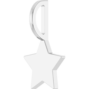 Sterling Silver 17.4 X 10.2 Mm Polished Engravable Star Pendant