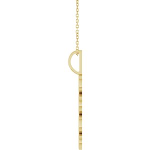 14K Yellow Gold 16-18 In Polished Vertical Necklace