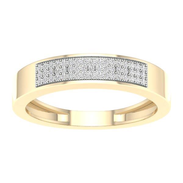10K Yellow Gold 0.14 Cttw Diamond Mens Band