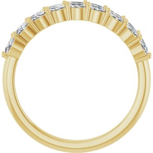 14K Yellow Gold Lab-Grown Diamond Marquise 3 X 1.5 Mm Polished 1/2 Ctw Lab-Grown Diamond Double Row Anniversary Band Size 7