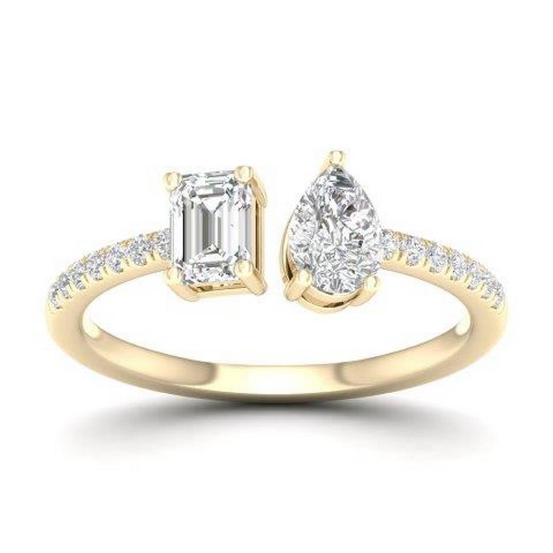 14K Yellow Gold 0.75 Cttw Diamond Ladies Ring
