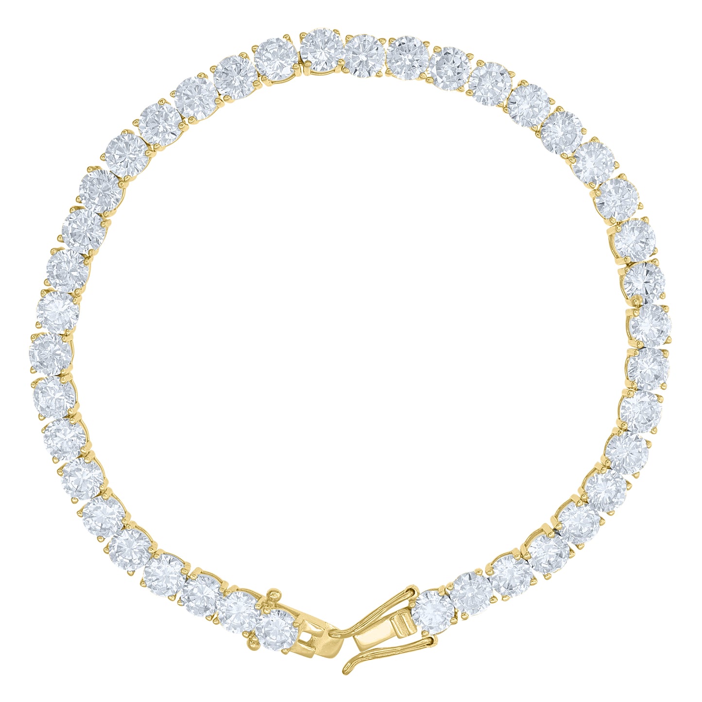 Sterling Silver Or Yellow-Tone Moissanite Tennis Bracelet