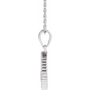 Sterling Silver 19.4 X 12 Mm 16-18 In Polished Peace Sign Language Necklace
