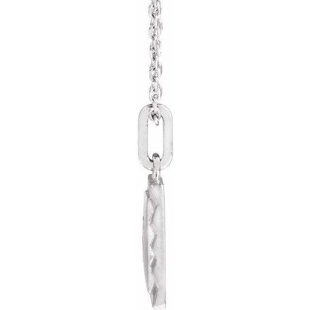 Sterling Silver 16.3 X 10 Mm 16-18 In Polished Engravable Sunburst Necklace