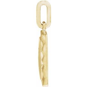 14K Yellow Gold 16.3 X 10 Mm Polished Engravable Sunburst Pendant