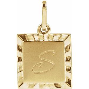 14K Yellow Gold 16.3 X 10 Mm Polished Engravable Sunburst Pendant