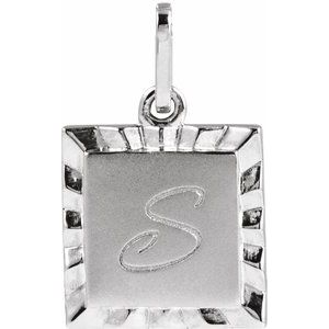 Sterling Silver 16.3 X 10 Mm Polished Engravable Sunburst Pendant