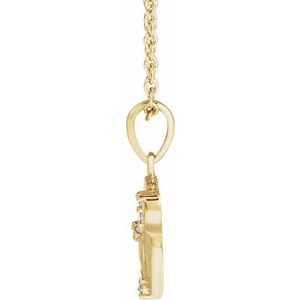 14K Yellow Gold Round 1.2Mm G-H I1 .025 Ctw Natural Diamond Engravable Necklace, Length: 18 In
