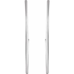 Sterling Silver Pair Hoop Earrings, Length: 38 Mm, Thickness: 1.25 Mm