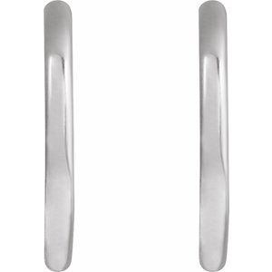 Sterling Silver Pair Hoop Earrings, Length: 12 Mm, Thickness: 1.25 Mm