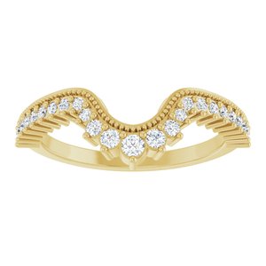 14K Yellow Gold Round Polished 1/5 Ctw Lab-Grown Diamond Contour Band Size 7